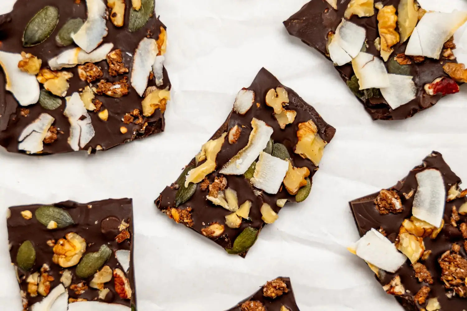 gut-brain dark chocolate bark
