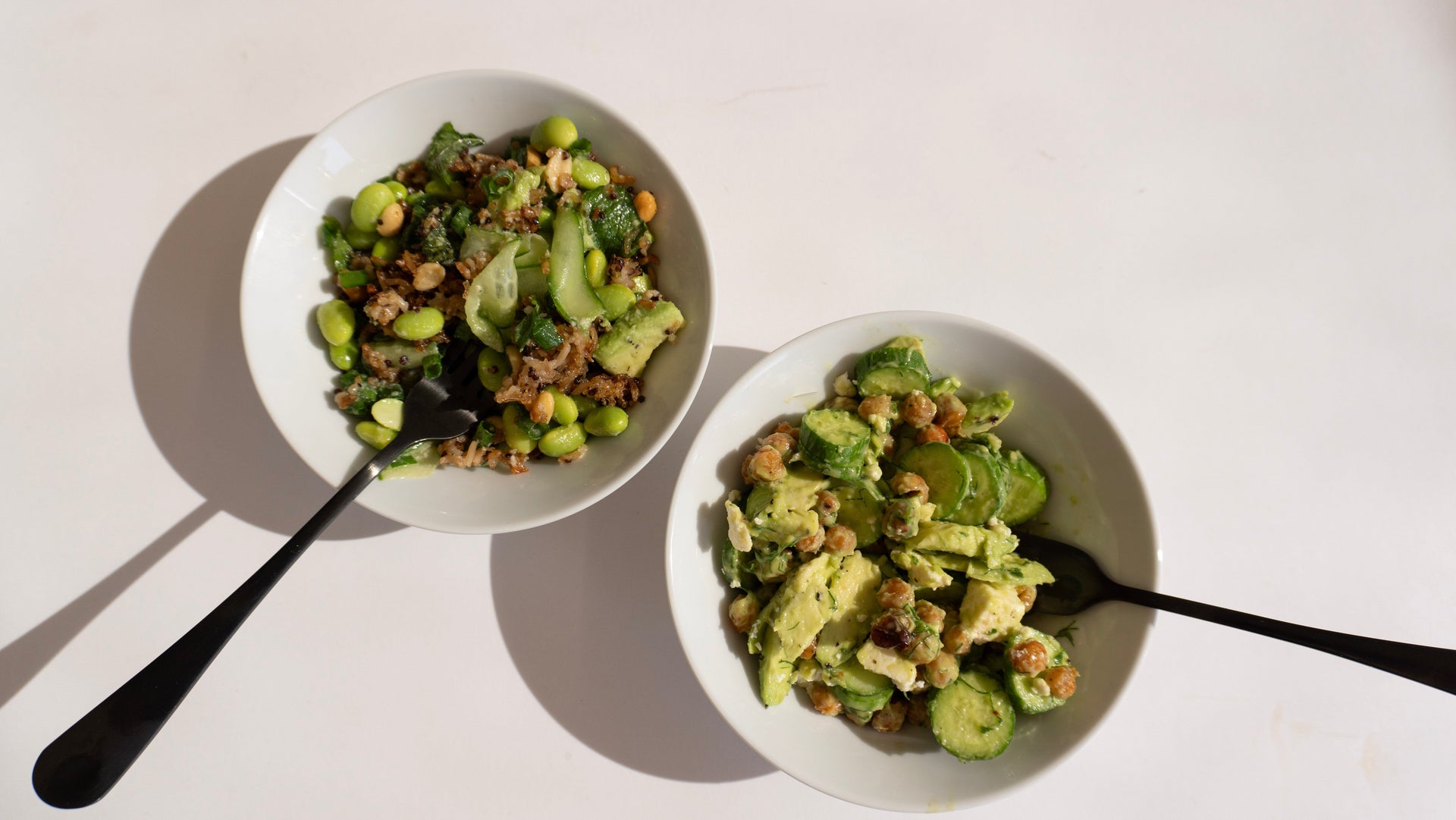 2 easy meal prep green salads packed with crunch, protein, and fresh flavours