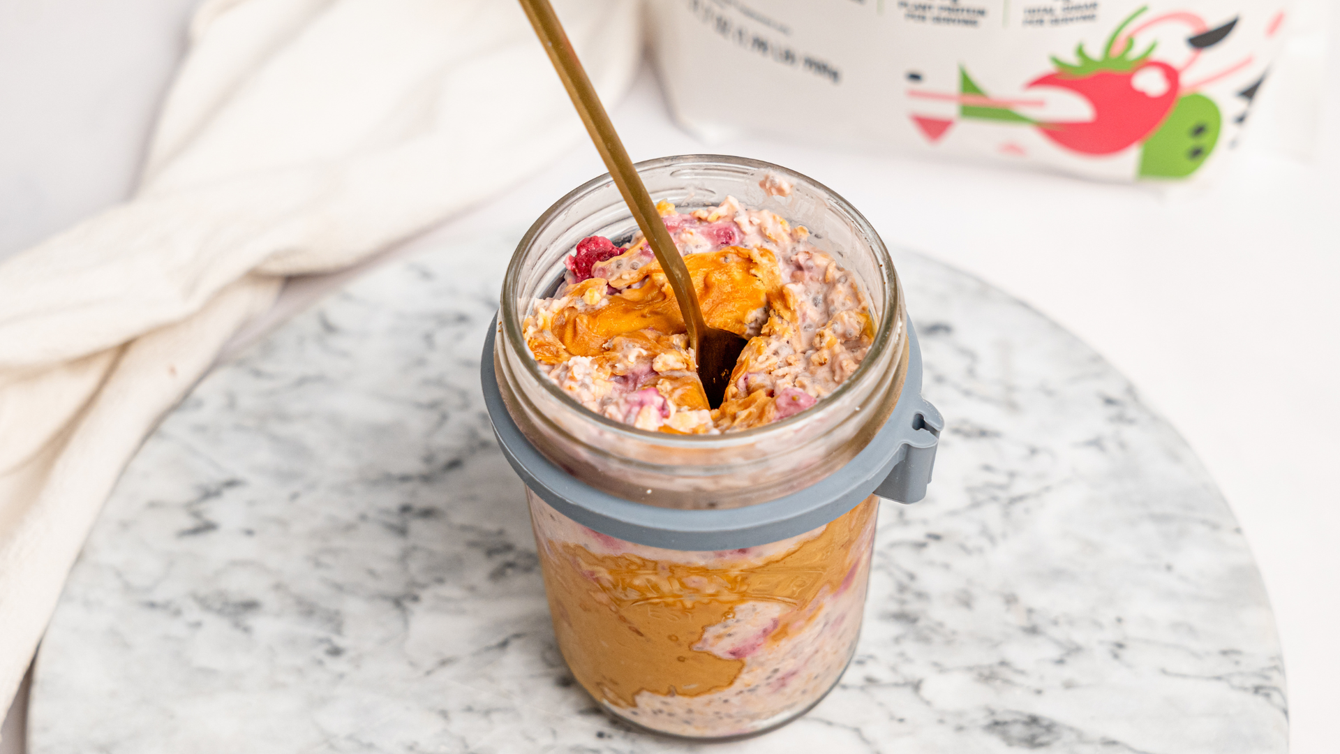 Classic Peanut Butter and Jam Overnight Oats