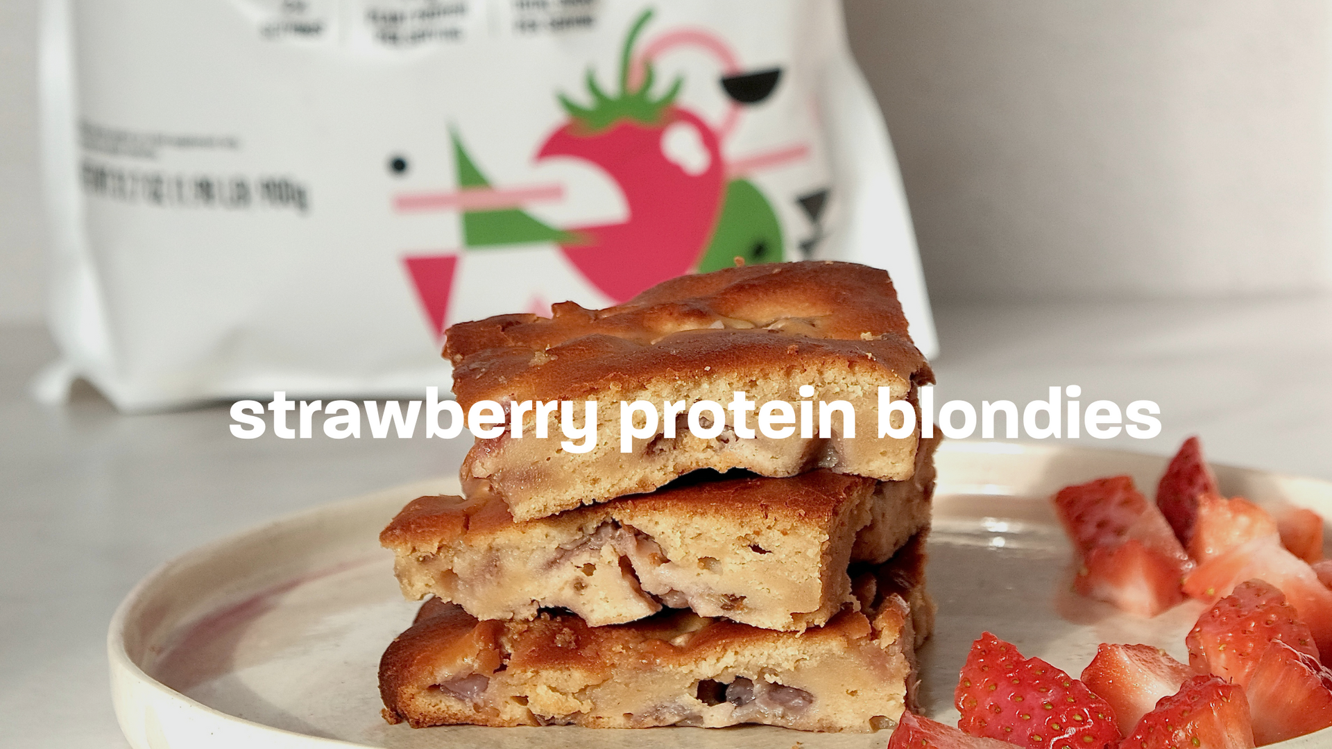 strawberry protein blondies