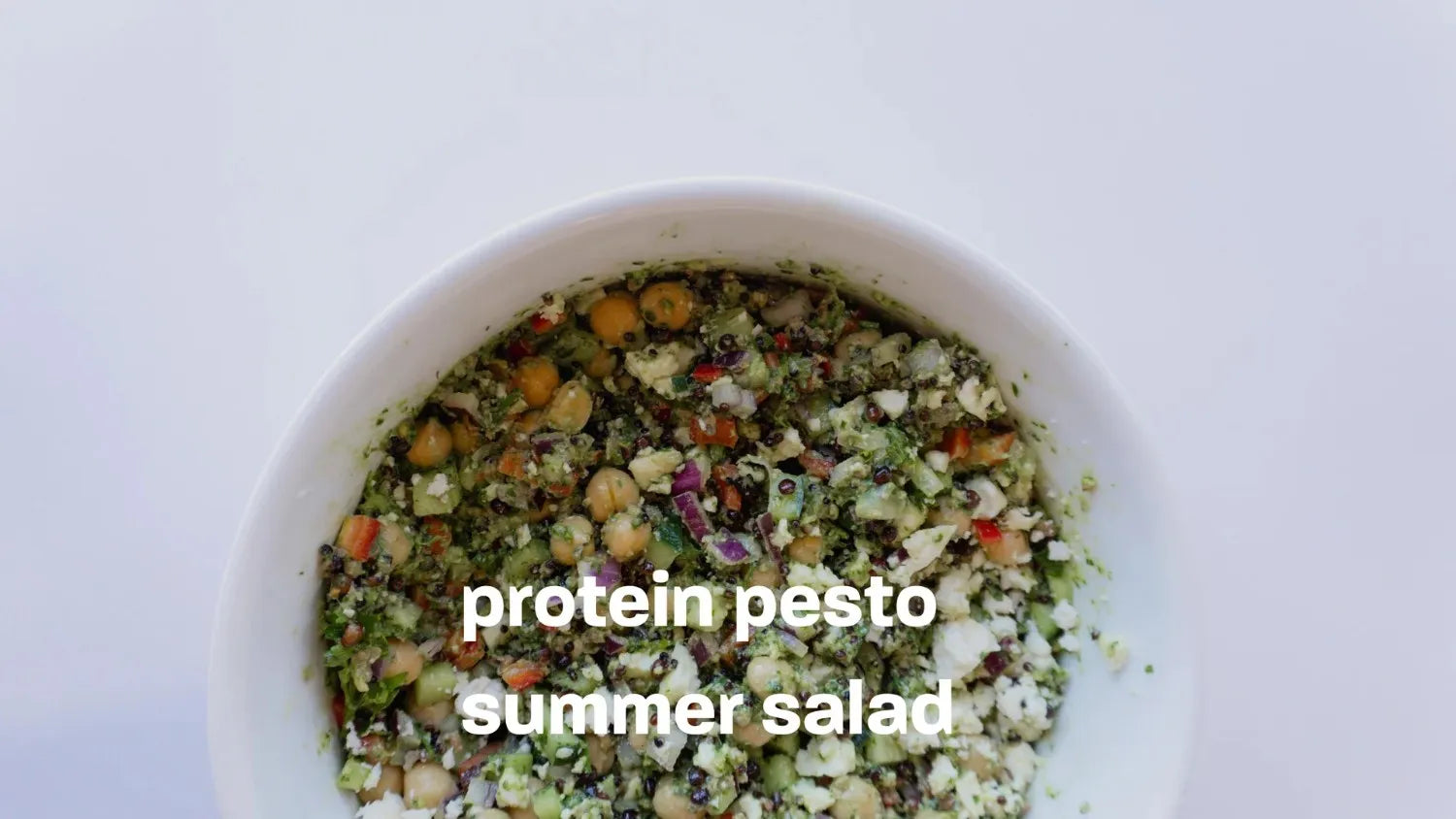 easy protein pesto summer salad