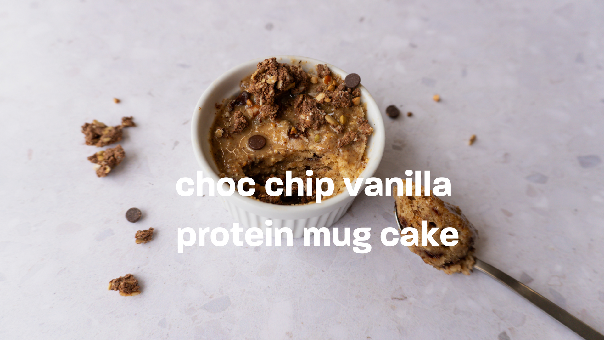 choc chip vanilla protein mug cake