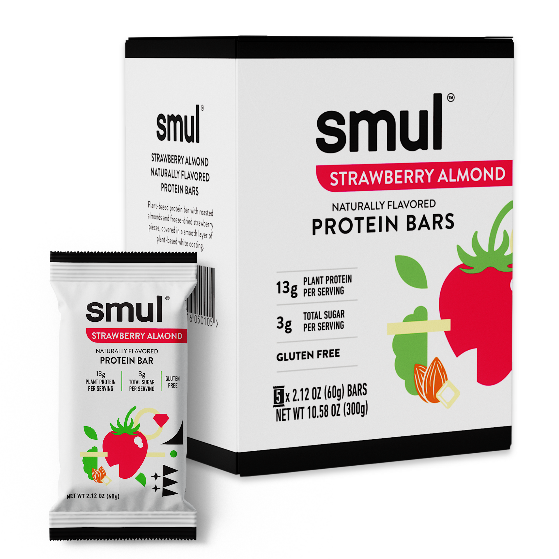 Strawberry Almond Protein Bar (1's,5's,12's)